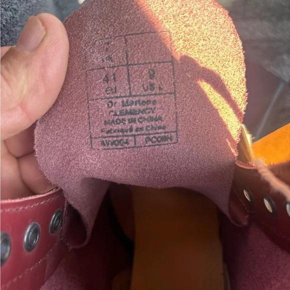 Dr. Martens Burgundy Leather Boots - Picture 3 of 3